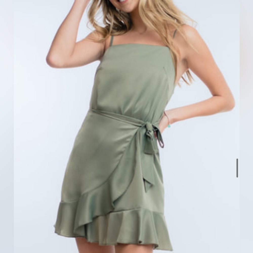 NWT! Alter’d State Sage The Label Spaghetti Strap Faux Wrap Dress - Size XS - Picture 2 of 7